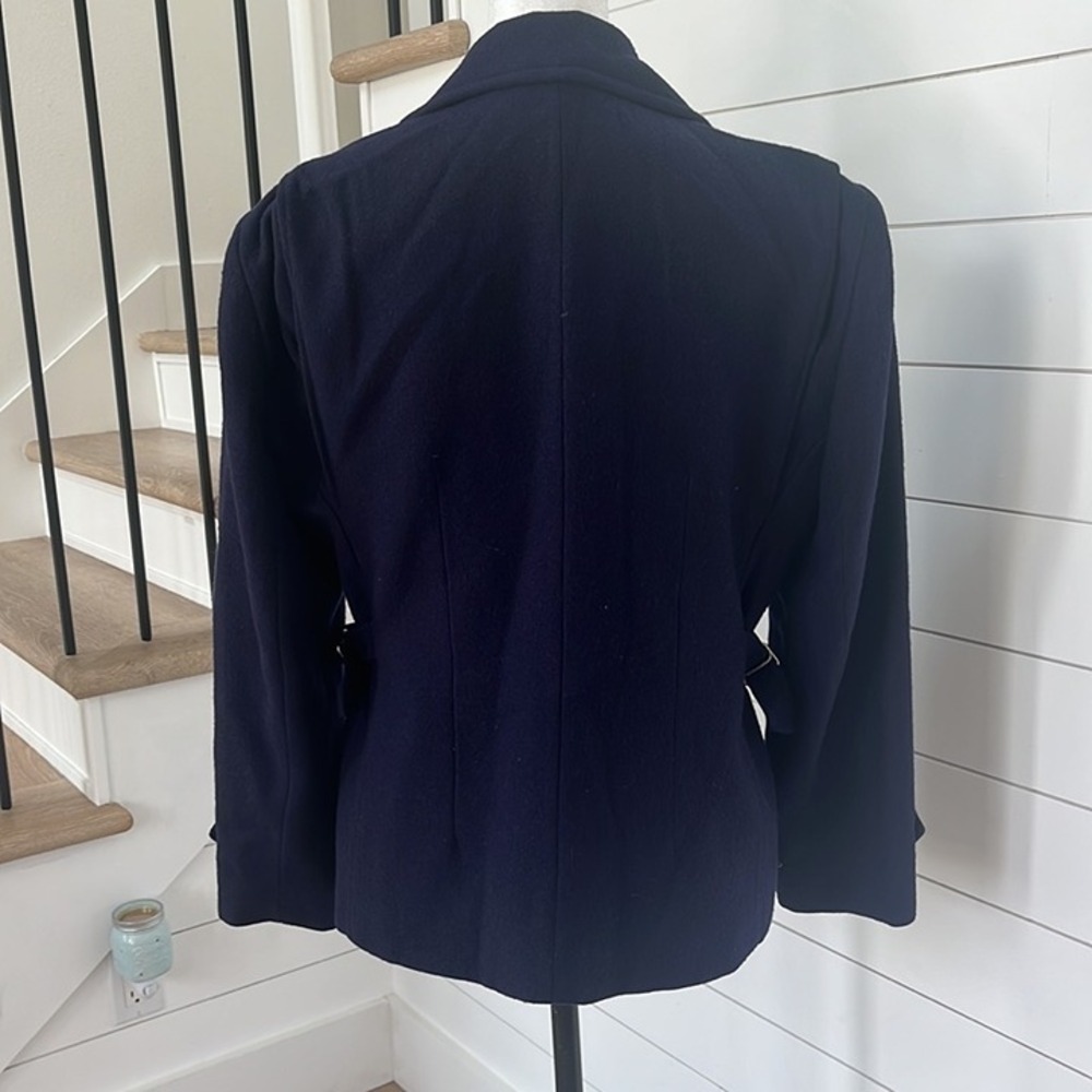 Vintage International Scene Wool Zip Jacket Navy‎ Blue Russia Women's Small - Picture 4 of 12